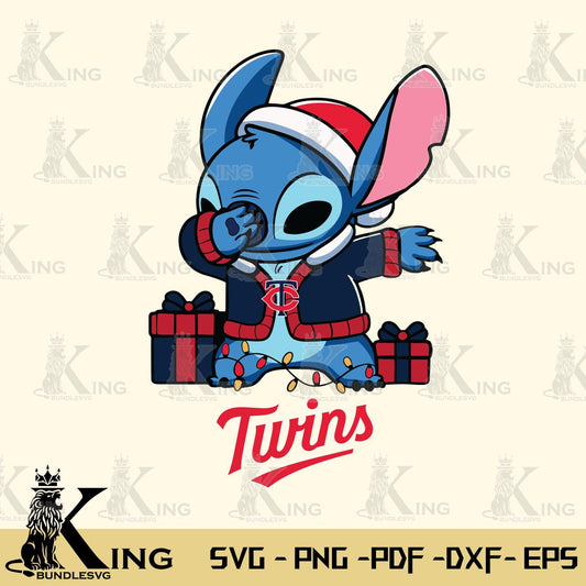 Minnesota Twins Stitch Merry Christmas Svg Eps Dxf Png File, Digital Download