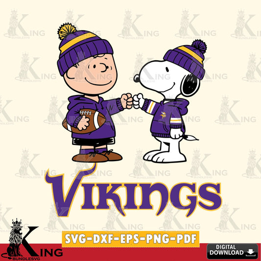 Minnesota Vikings CharlieBrown Football Fist Bump Cricut file , Cut file  , Digital Download , PDF File , Instant Download