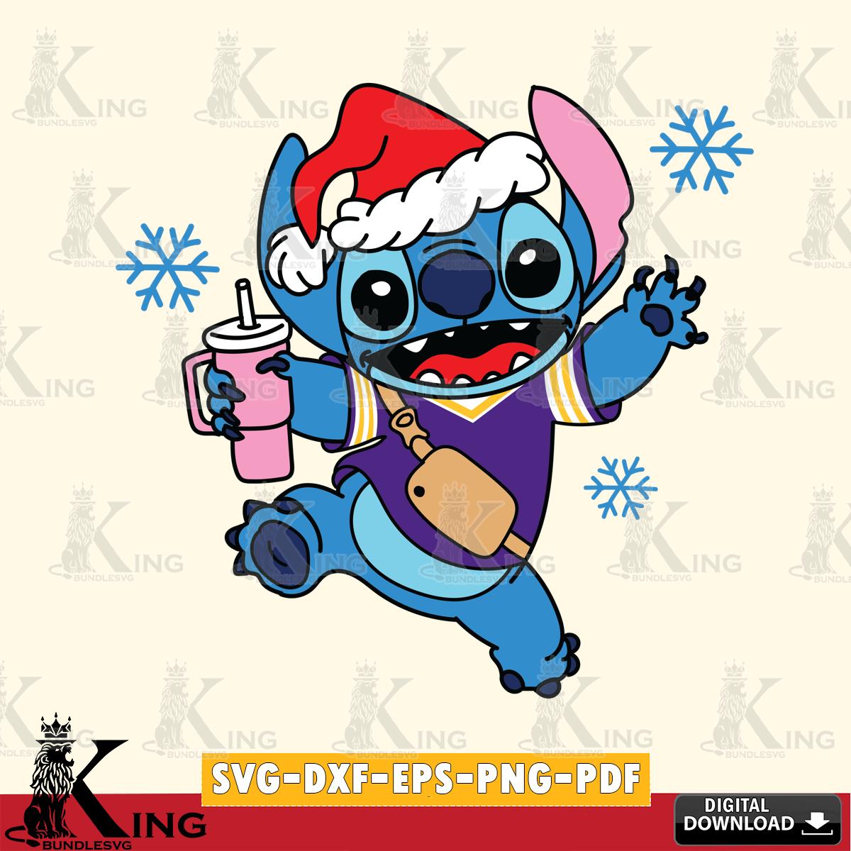 Minnesota Vikings Christmas Stitch With Tumbler SVG, NFL for Cricut, Silhouette, Digital Download , file cut