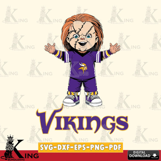 Creative design featuring a Minnesota Vikings Chucky football, a digital download for Cricut Maker and paper crafts