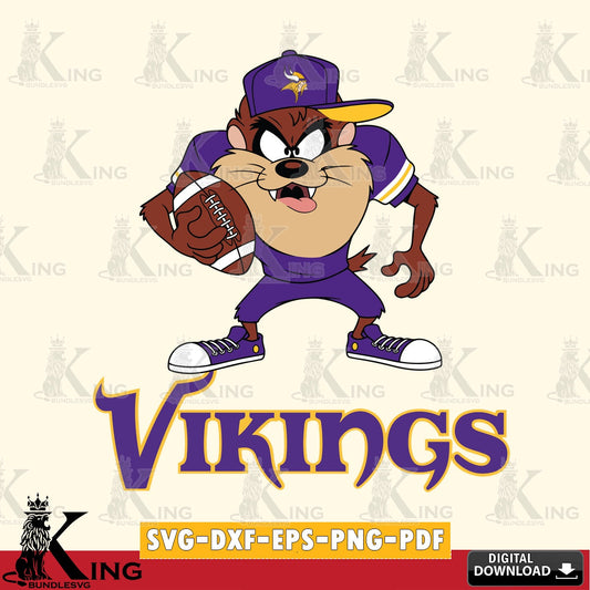 Minnesota Vikings Đồng phục bóng đá Taz Cut file  , Digital Download , Instant Download, Looney Tunes svg, Football svg