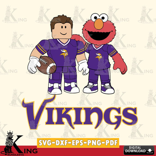 Minnesota Vikings Roblox & Elmo Football SVG file , Cricut, NFL  File cut , Digital Download , PDF File
