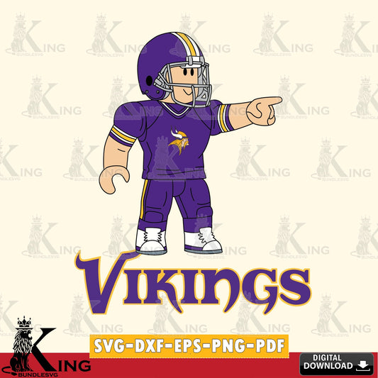 Minnesota Vikings Roblox Player Football SVG file , Cricut, NFL  File cut , Digital Download , PDF File