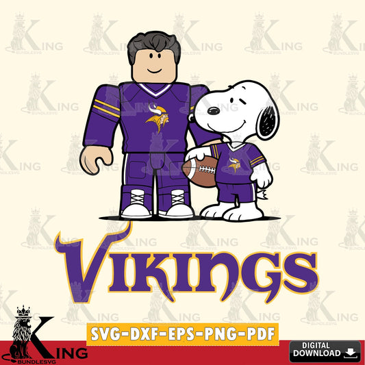 Minnesota Vikings Roblox & Snoopy Football SVG file , Cricut, NFL  File cut , Digital Download , PDF File