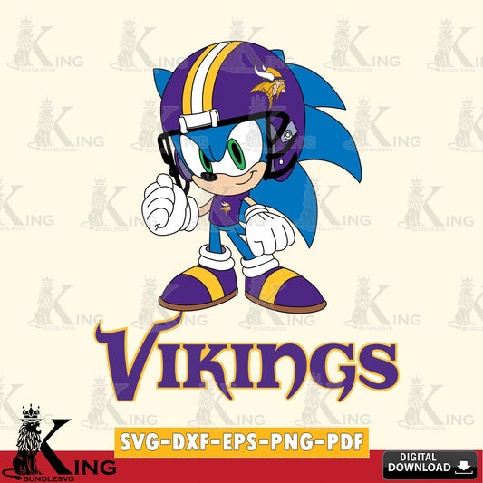 High-quality graphic of Minnesota Vikings Sonic Football Mascot vector art for engraving, cutting, and printing