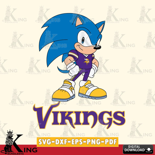 Minnesota Vikings Sonic Football Star Mascot SVG file, Vector , Digital Download , PDF File , Instant Download