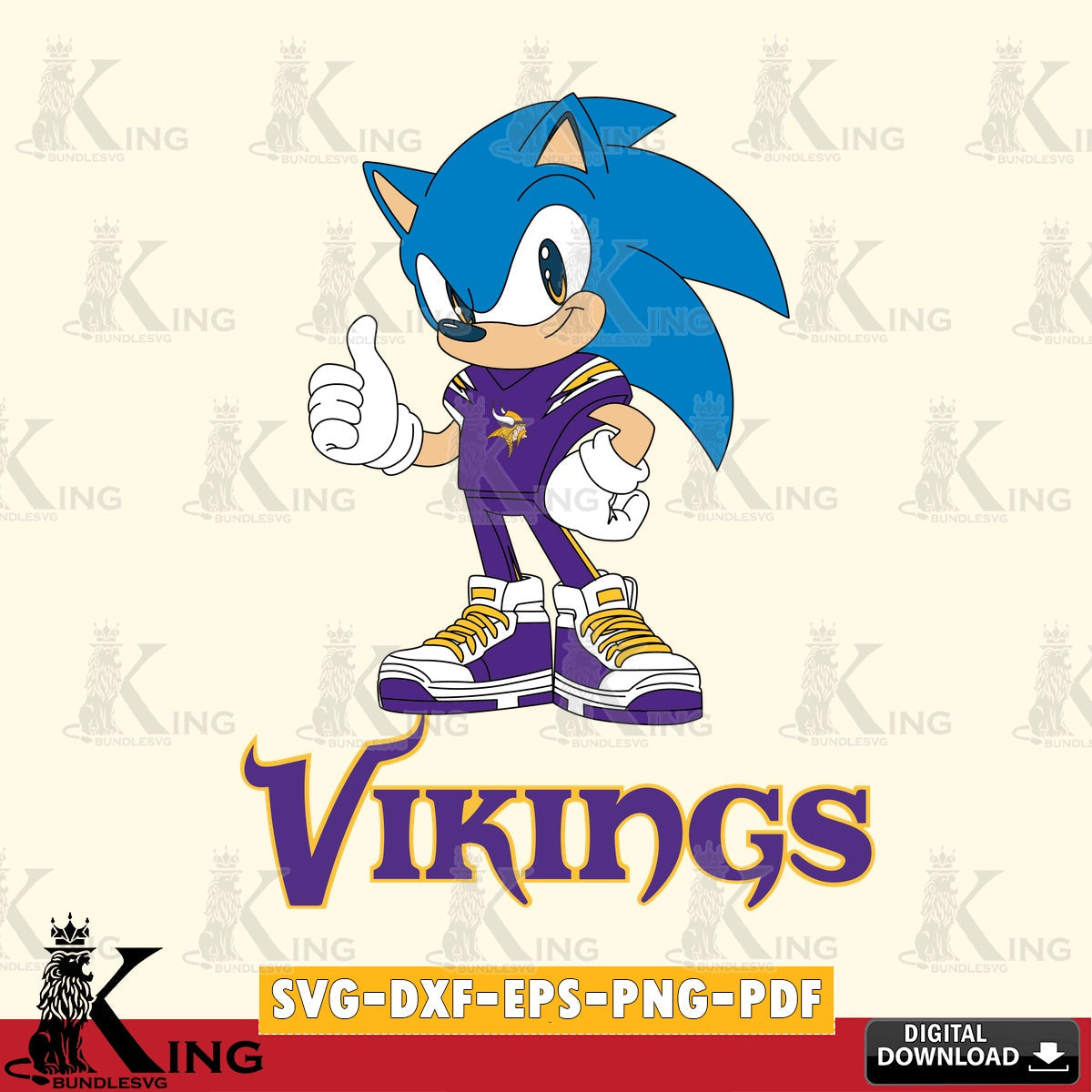 Minnesota Vikings Sonic Like Football SVG file, Vector , Digital Download , PDF File , Instant Download
