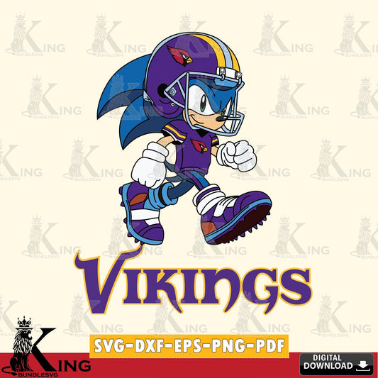 Custom design featuring a Minnesota Vikings Sonic Ready Football cut file ideal for vinyl projects and T-shirt printing