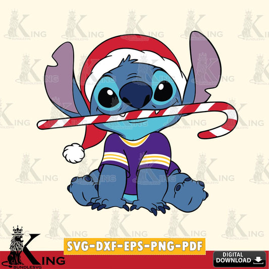 Minnesota Vikings Stitch Christmas SVG, NFL for Cricut, Silhouette, Digital Download , file cut