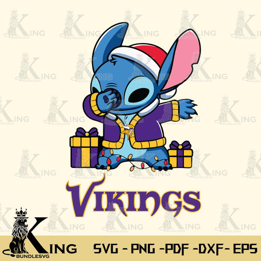 Minnesota Vikings Stitch Merry Christmas Svg Eps Dxf Png File, Digital Download