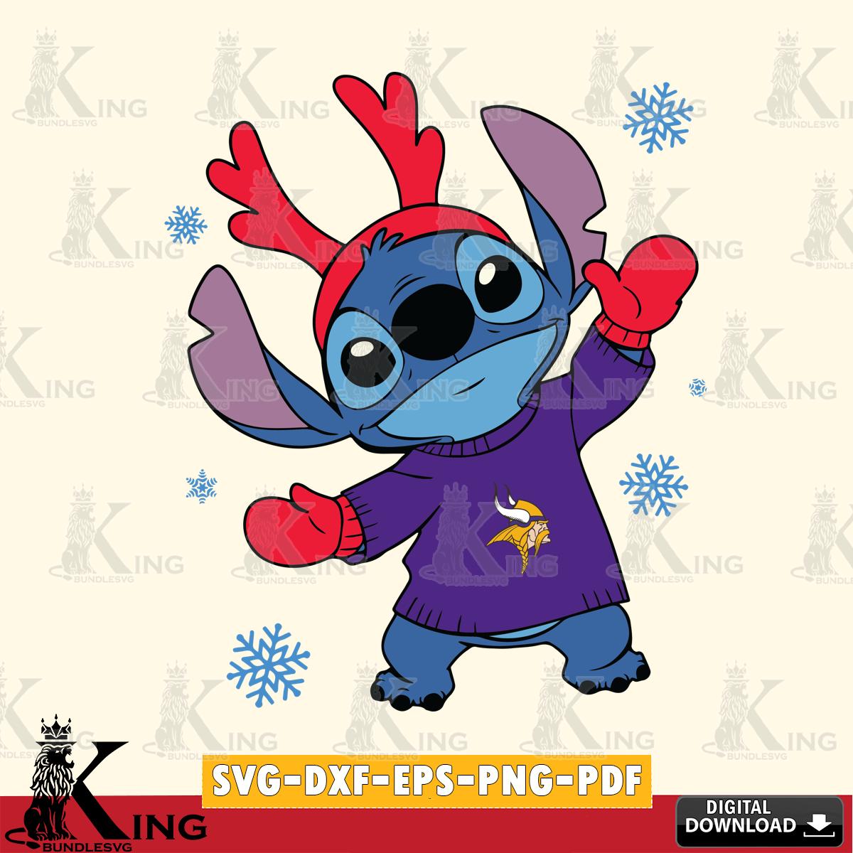 Minnesota Vikings Stitch Santa Christmas SVG, NFL for Cricut, Silhouette, Digital Download , file cut