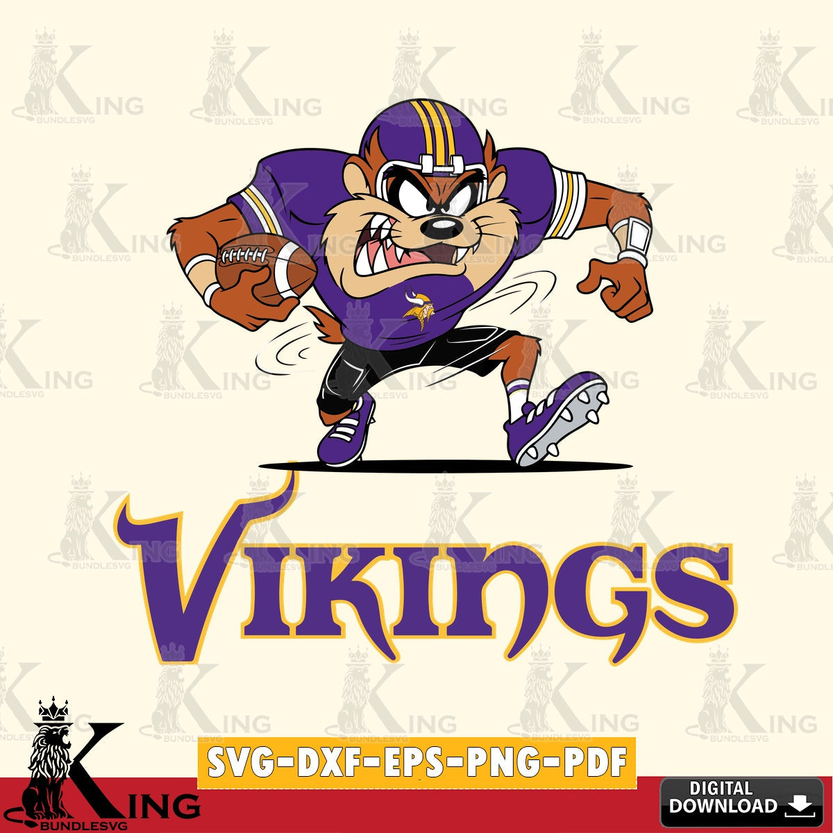 Minnesota Vikings Taz Football Helmet Cut file  , Digital Download , Instant Download, Looney Tunes svg, Football svg