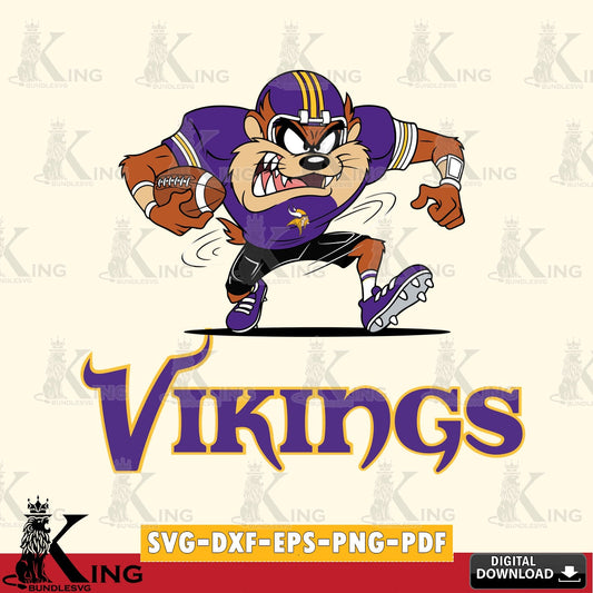 Minnesota Vikings Taz Football Helmet Cut file  , Digital Download , Instant Download, Looney Tunes svg, Football svg