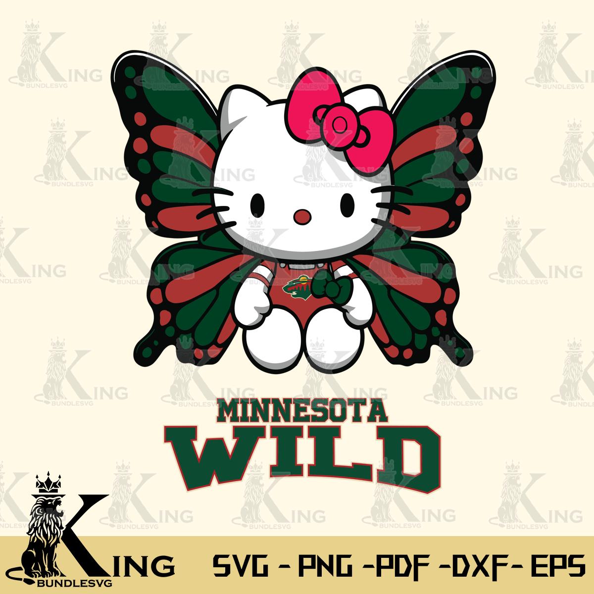 Minnesota Wild Butterfly Kitty Delight Svg Eps Dxf Png File, Digital Download