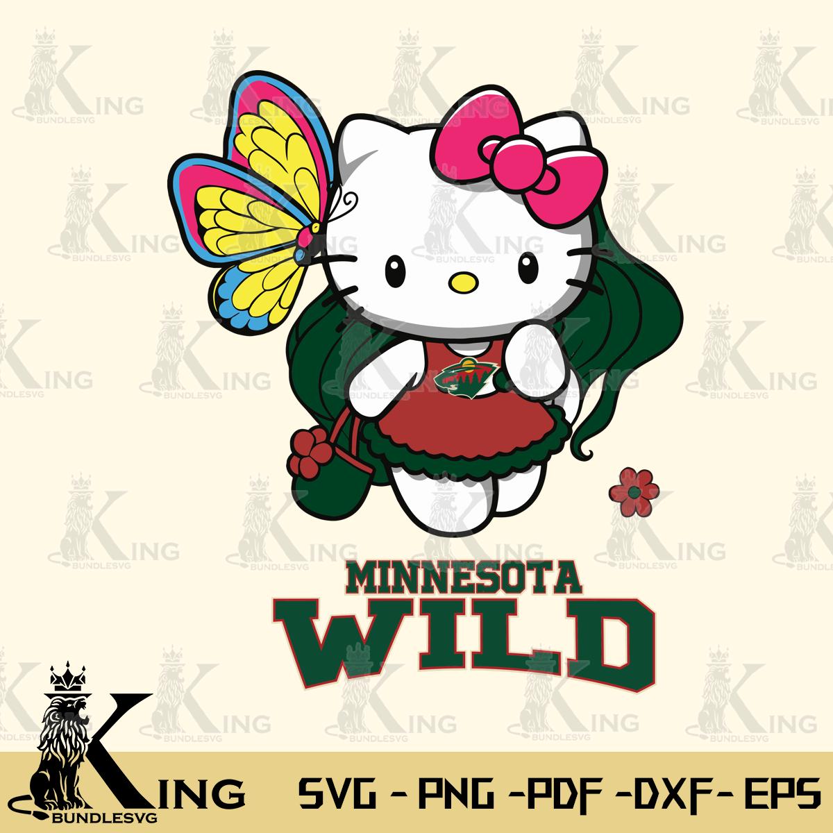 Minnesota Wild Kitty Cartoon Svg Eps Dxf Png File, Digital Download