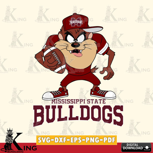Mississippi State Bulldogs Đồng phục bóng đá Taz SVG file, Cut file  , Digital Download , Instant Download, Taz svg, NCAA svg