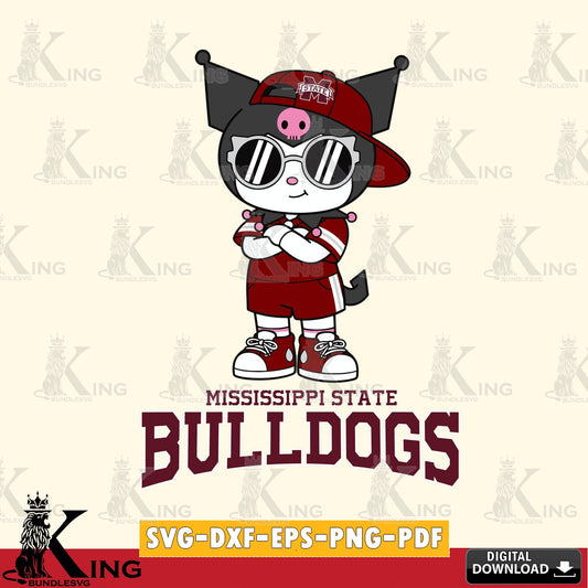 Mississippi State Bulldogs Kuromi Football Jersey SVG file, Cricut, Cut file  , Digital Download , Instant Download, Sanrio svg, Clipart