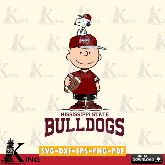 Mississippi State Bulldogs Peanuts Football Rugby SVG, Cricut, Cut file  , Digital Download , Instant Download, Peanuts svg, NCAA svg, Football svg, Sport svg