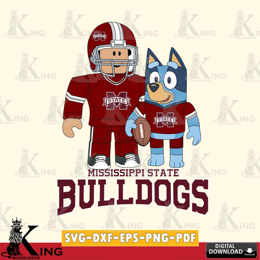 Mississippi State Bulldogs Roblox & Bluey Football SVG file , NCAA Cricut,  File cut , Digital Download , PDF File