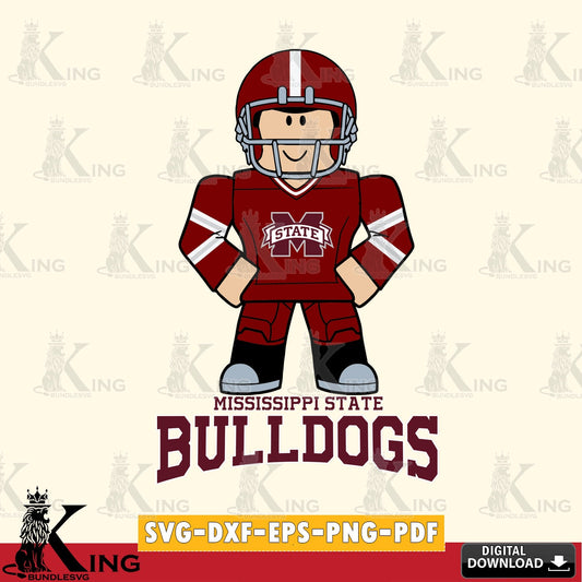 Mississippi State Bulldogs Roblox Cool Football SVG file , NCAA Cricut,  File cut , Digital Download , PDF File