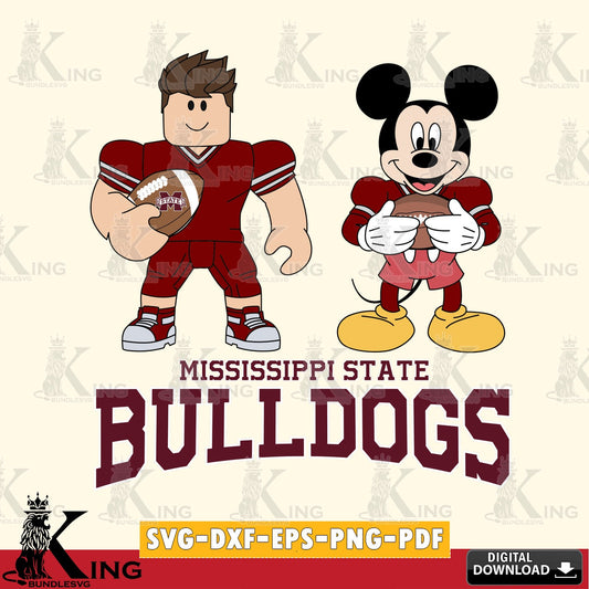 Mississippi State Bulldogs Roblox & Mickey Football SVG file , NCAA Cricut,  File cut , Digital Download , PDF File