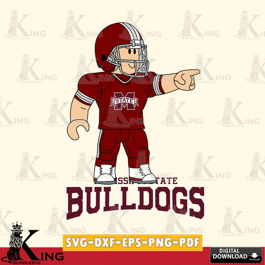 Mississippi State Bulldogs Roblox Player Football SVG file , NCAA Cricut,  File cut , Digital Download , PDF File