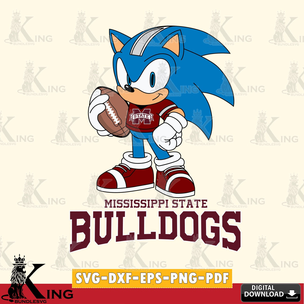 Mississippi State Bulldogs Sonic Game Day Ready SVG file, Vector , Digital Download , PDF File , Instant Download
