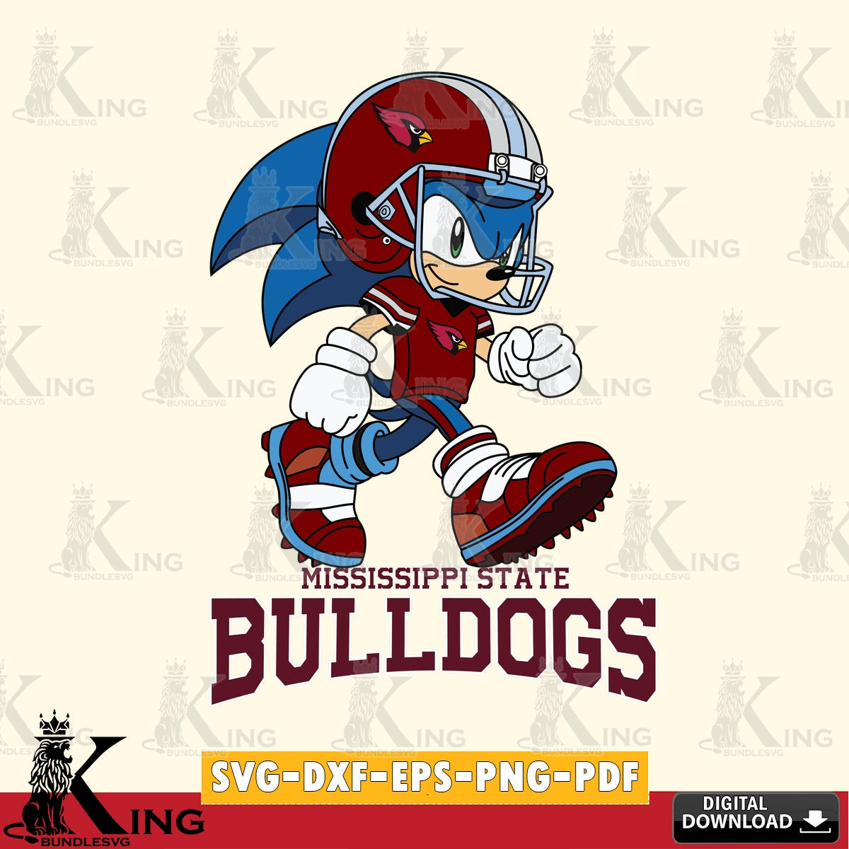 Mississippi State Bulldogs Sonic Ready Football SVG file, Vector , Digital Download , PDF File , Instant Download