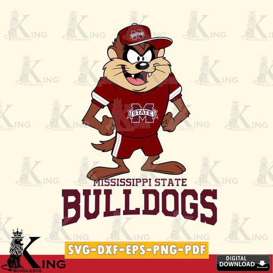 Mississippi State Bulldogs Taz Standing Pose SVG file, Cut file  , Digital Download , Instant Download, Taz svg, NCAA svg