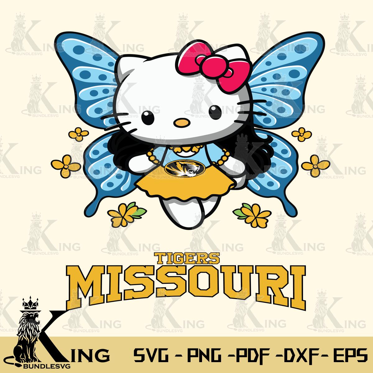 Missouri Tigers Butterfly Kitty Charm Svg Eps Dxf Png File, Digital Download