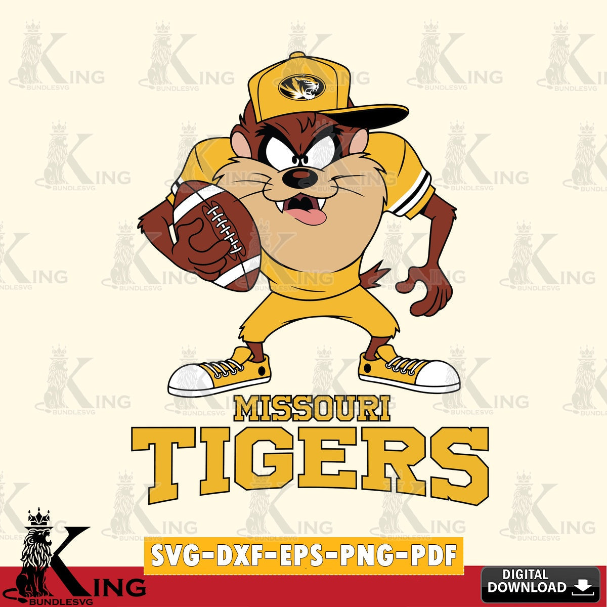 Missouri Tigers Đồng phục bóng đá Taz SVG file, Cut file  , Digital Download , Instant Download, Taz svg, NCAA svg