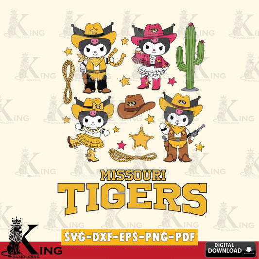 Missouri Tigers Kuromi Cowboy Western SVG file, Cricut, Cut file  , Digital Download , Instant Download, Sanrio svg, Clipart