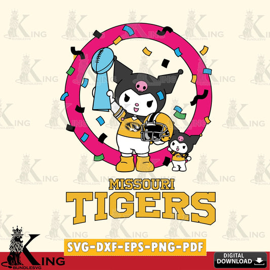 Missouri Tigers Kuromi Football Champion SVG file, Cricut, Cut file  , Digital Download , Instant Download, Sanrio svg, Clipart