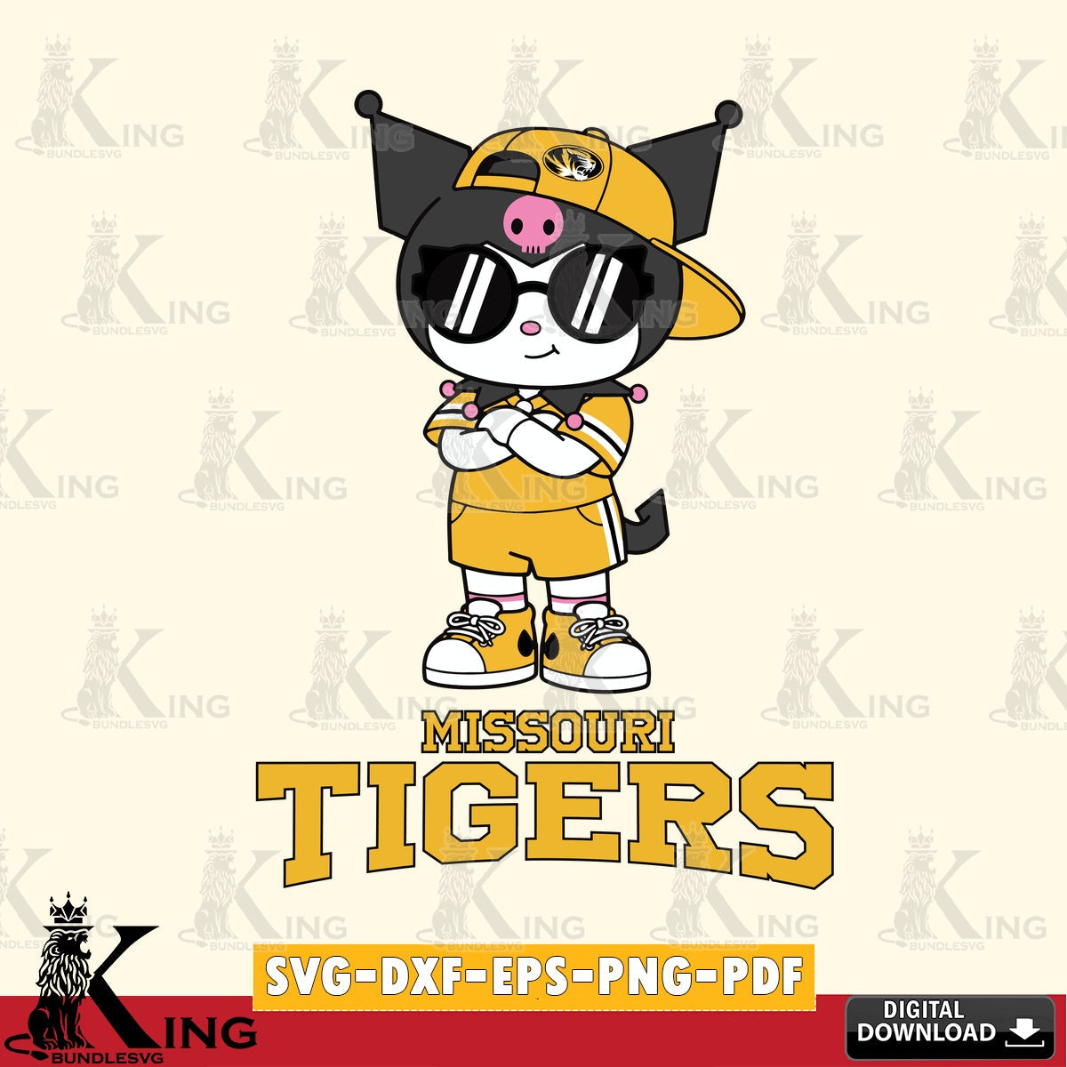 Missouri Tigers Kuromi Football Jersey SVG file, Cricut, Cut file  , Digital Download , Instant Download, Sanrio svg, Clipart
