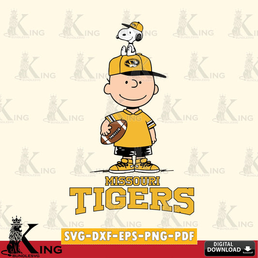 Missouri Tigers Peanuts Football Rugby SVG, Cricut, Cut file  , Digital Download , Instant Download, Peanuts svg, NCAA svg, Football svg, Sport svg