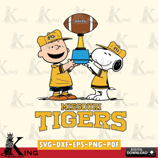 Missouri Tigers Peanuts Football Trophy SVG, Cricut, Cut file  , Digital Download , Instant Download, Peanuts svg, NCAA svg, Football svg, Sport svg
