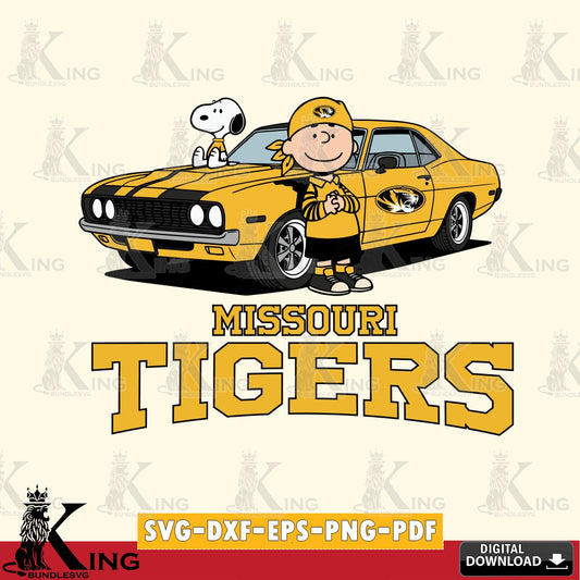 Missouri Tigers Peanuts Muscle Car SVG, Cricut, Cut file  , Digital Download , Instant Download, Peanuts svg, NCAA svg, Football svg, Sport svg
