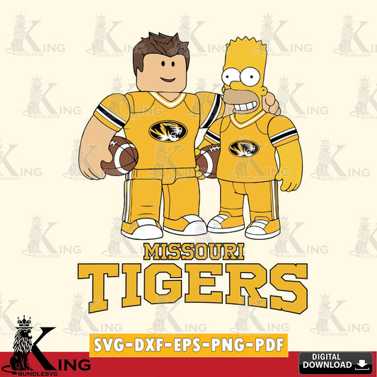 Missouri Tigers Roblox & Homer Simpson Football SVG file , NCAA Cricut,  File cut , Digital Download , PDF File