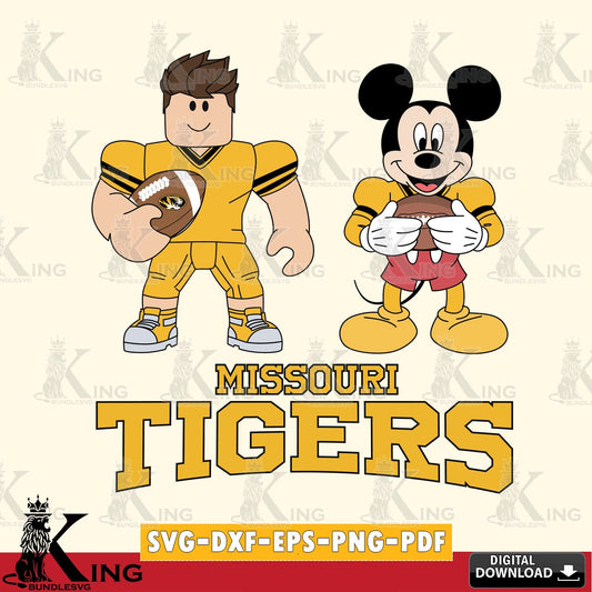 Missouri Tigers Roblox & Mickey Football SVG file , NCAA Cricut,  File cut , Digital Download , PDF File