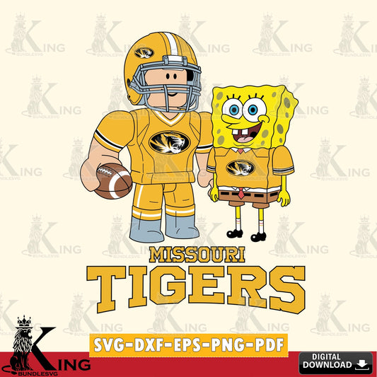 Missouri Tigers Roblox & Spongebob Football SVG file , NCAA Cricut,  File cut , Digital Download , PDF File