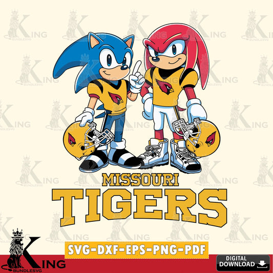Missouri Tigers Sonic And Knuckles Football SVG file, Vector , Digital Download , PDF File , Instant Download