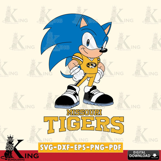 Digital download featuring Missouri Tigers Sonic Football Star Mascot vector art for engraving, cutting, and printing.
