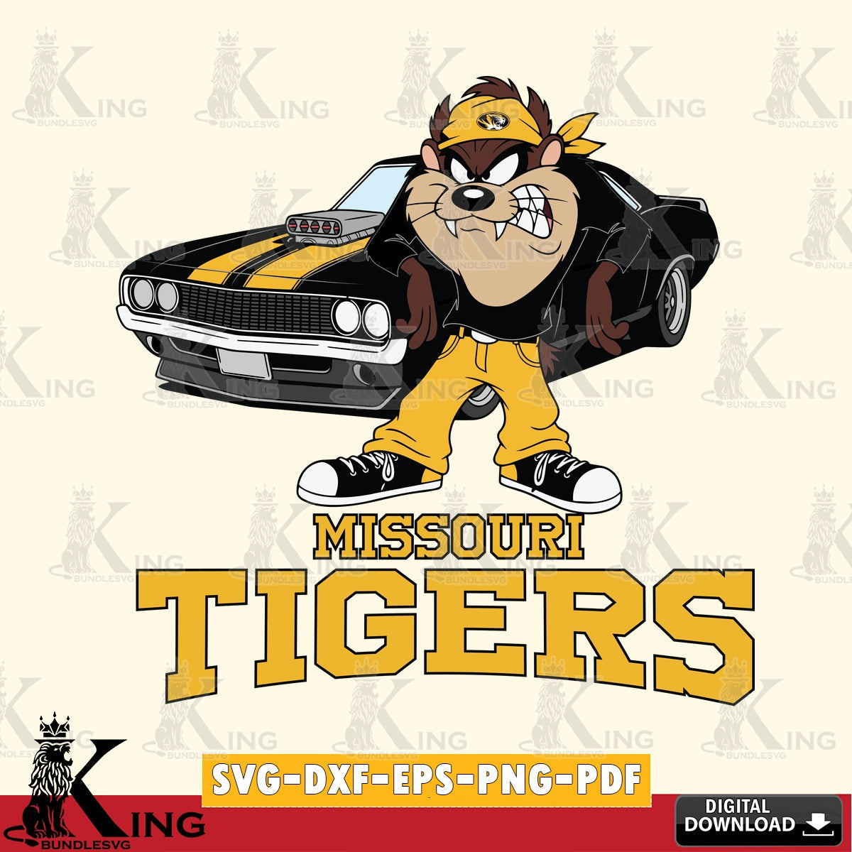 Missouri Tigers Taz Racing Car SVG file, Cut file  , Digital Download , Instant Download, Taz svg, NCAA svg