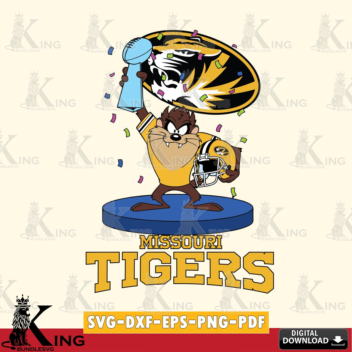 Missouri Tigers Taz Trophy Podium SVG file, Cut file  , Digital Download , Instant Download, Taz svg, NCAA svg