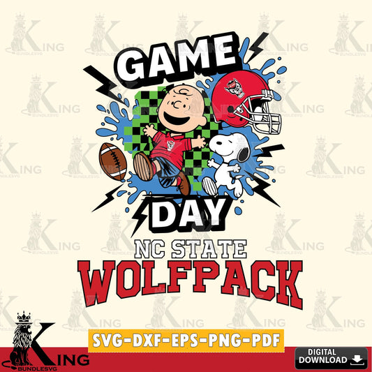 NC State Wolfpack Game Day Peanuts SVG, Cricut, Cut file  , Digital Download , Instant Download, Peanuts svg, NCAA svg, Football svg, Sport svg