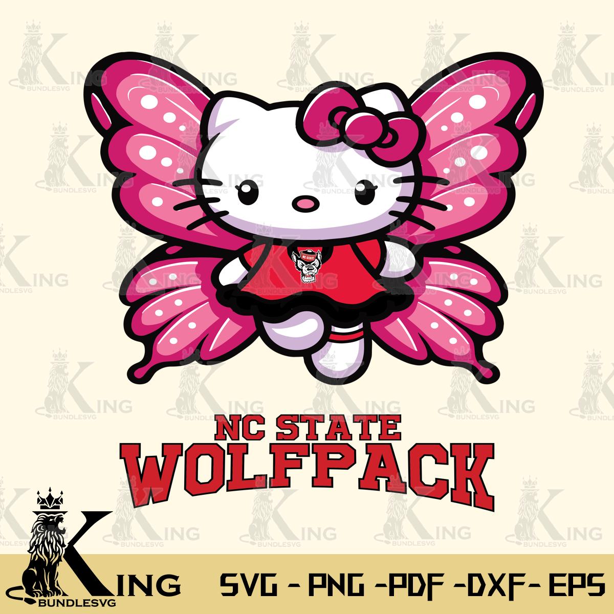 NC State Wolfpack Hello Kitty Dreamscape Svg Eps Dxf Png File, Digital Download