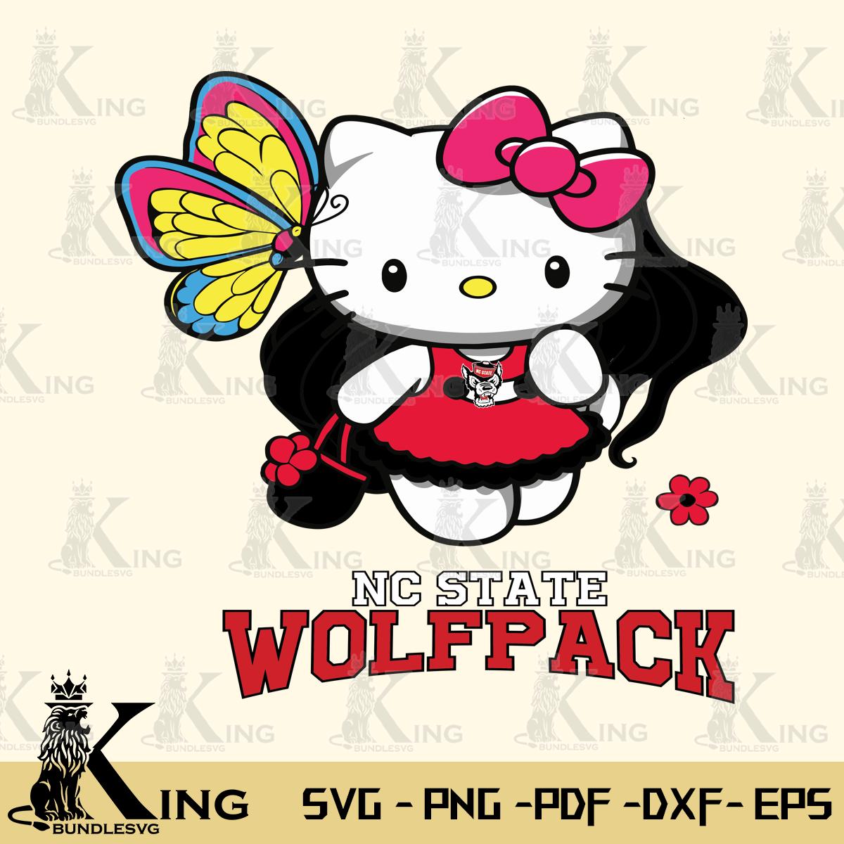 NC State Wolfpack Kitty Cartoon Svg Eps Dxf Png File, Digital Download