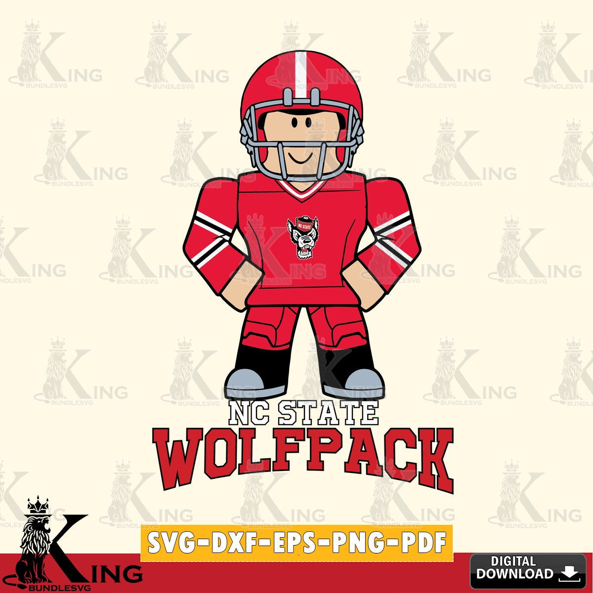 NC State Wolfpack Roblox Cool Football SVG file , NCAA Cricut,  File cut , Digital Download , PDF File