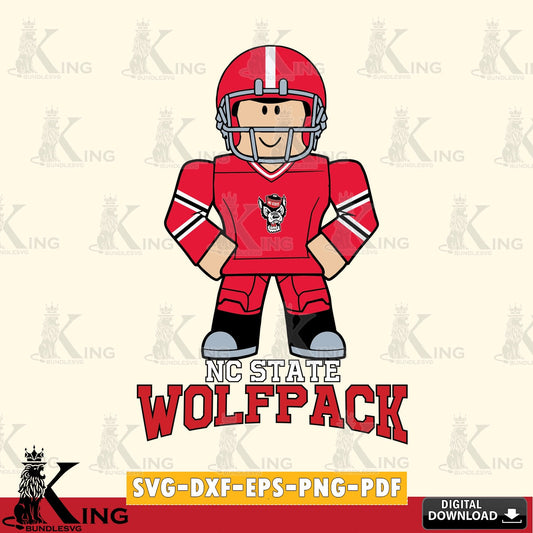 NC State Wolfpack Roblox Cool Football SVG file , NCAA Cricut,  File cut , Digital Download , PDF File