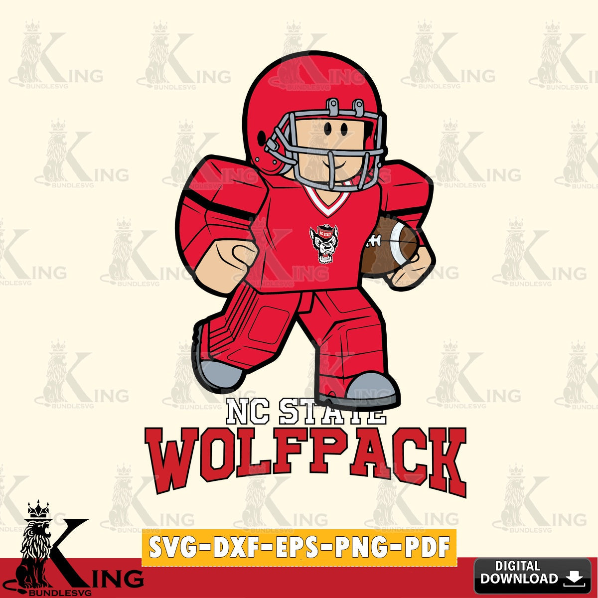 NC State Wolfpack Roblox Player Rugby SVG file , NCAA Cricut,  File cut , Digital Download , PDF File